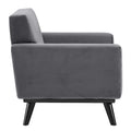Tufted Performance Velvet Armchair with Solid Wood Legs