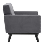 Tufted Performance Velvet Armchair with Solid Wood Legs