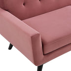 Tufted Performance Velvet Armchair with Solid Wood Legs