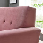 Tufted Performance Velvet Armchair with Solid Wood Legs