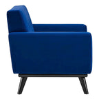 Tufted Performance Velvet Armchair with Solid Wood Legs