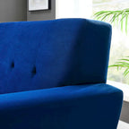 Tufted Performance Velvet Armchair with Solid Wood Legs