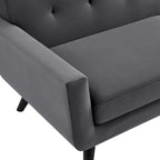 Tufted Performance Velvet Armchair with Solid Wood Legs