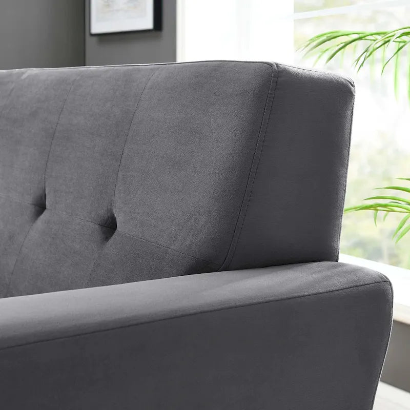 Tufted Performance Velvet Armchair with Solid Wood Legs