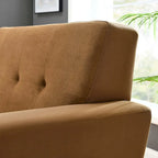 Tufted Performance Velvet Armchair with Solid Wood Legs