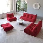 Teddy Fabric Lazy Sofa Sets for Bedroom Living Room,Comfortable Bean Bag Chair Floor Couch