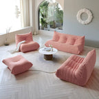 Teddy Fabric Lazy Sofa Sets for Bedroom Living Room,Comfortable Bean Bag Chair Floor Couch