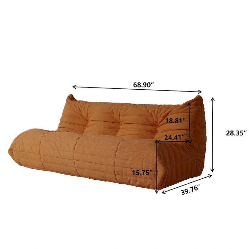 Teddy Fabric Lazy Sofa Sets for Bedroom Living Room,Comfortable Bean Bag Chair Floor Couch