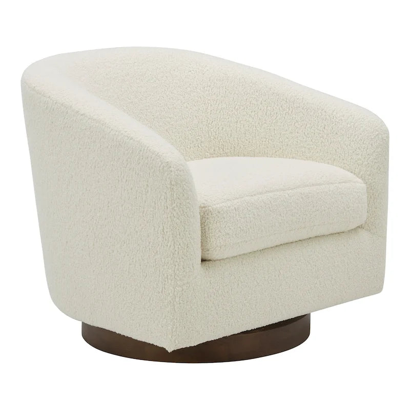 Modern Upholstered Swivel Barrel Chair for Living Room