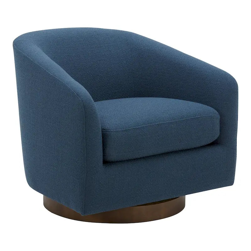 Modern Upholstered Swivel Barrel Chair for Living Room