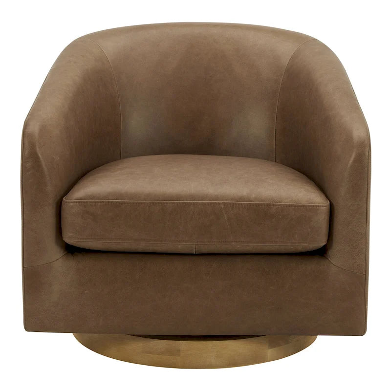 Modern Upholstered Swivel Barrel Chair for Living Room