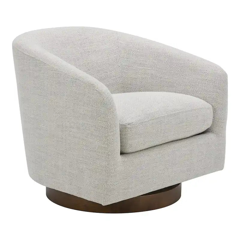 Modern Upholstered Swivel Barrel Chair for Living Room