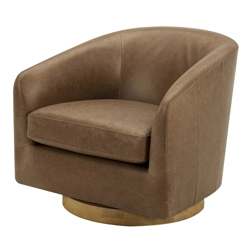 Modern Upholstered Swivel Barrel Chair for Living Room