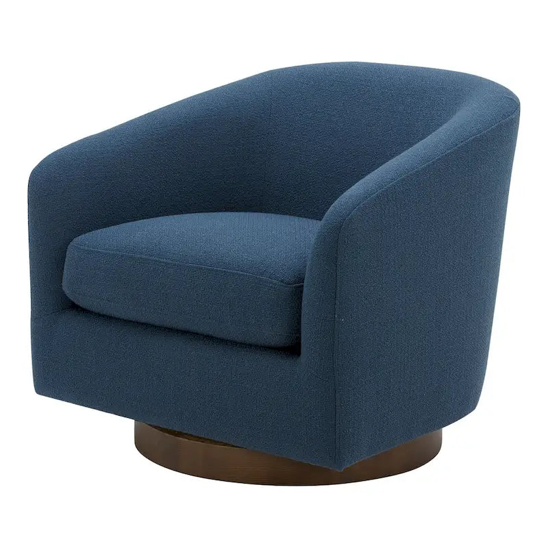 Modern Upholstered Swivel Barrel Chair for Living Room