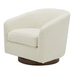 Modern Upholstered Swivel Barrel Chair for Living Room