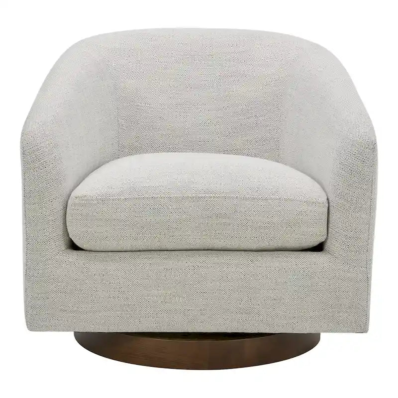 Modern Upholstered Swivel Barrel Chair for Living Room