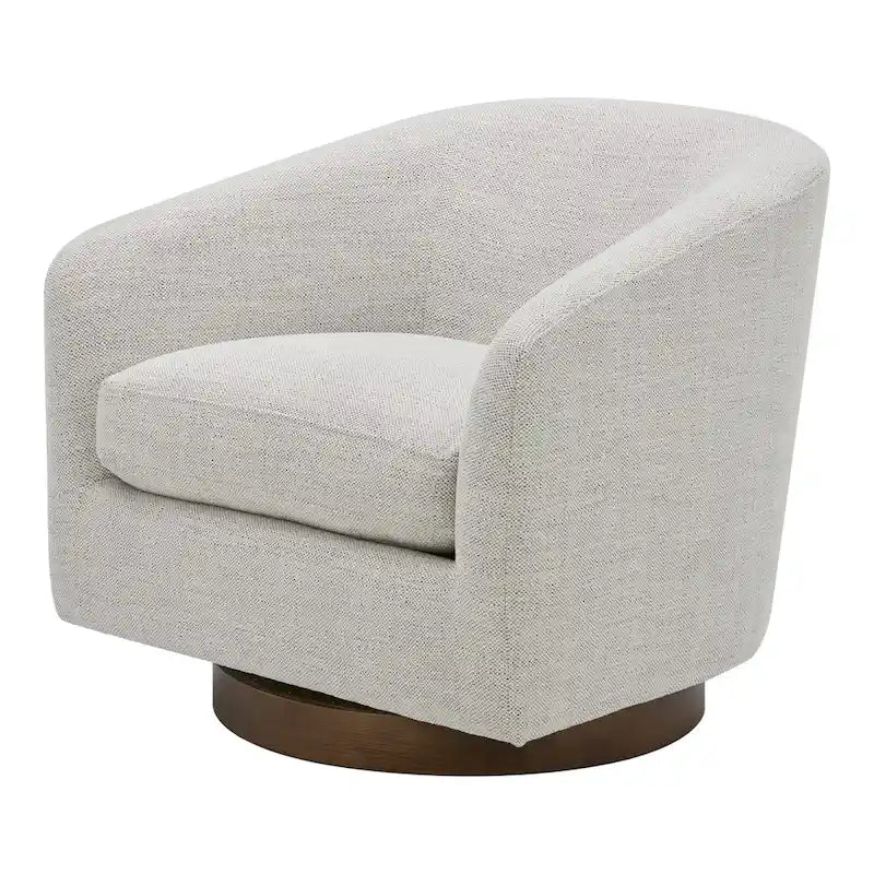 Modern Upholstered Swivel Barrel Chair for Living Room