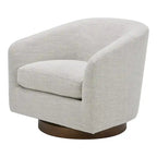 Modern Upholstered Swivel Barrel Chair for Living Room
