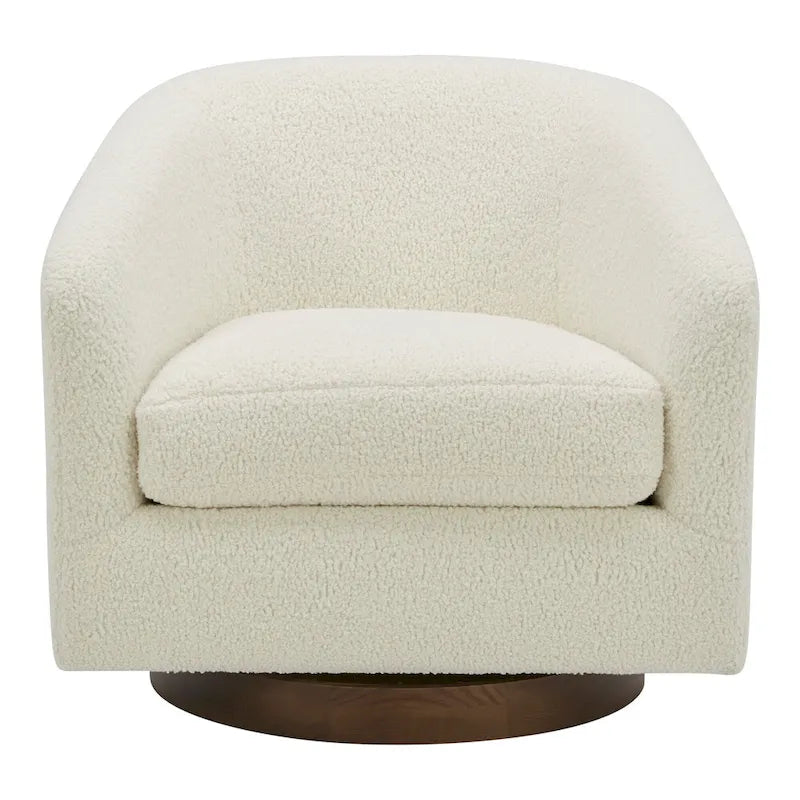 Modern Upholstered Swivel Barrel Chair for Living Room