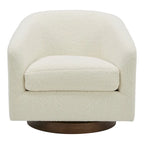 Modern Upholstered Swivel Barrel Chair for Living Room