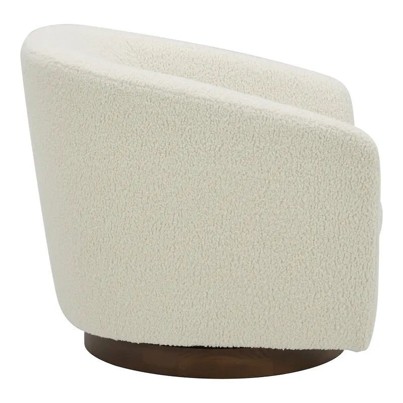 Modern Upholstered Swivel Barrel Chair for Living Room