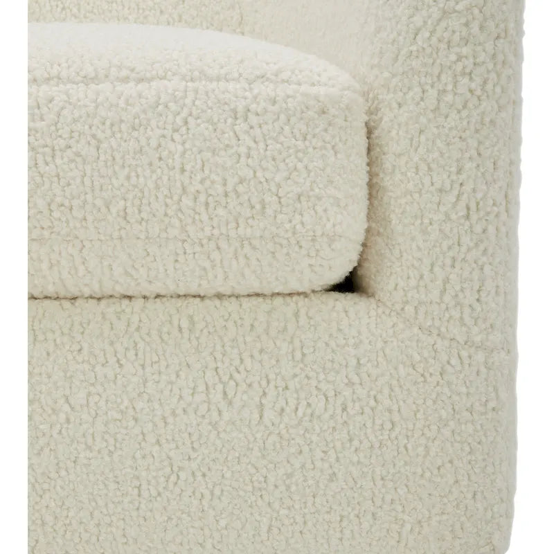 Modern Upholstered Swivel Barrel Chair for Living Room