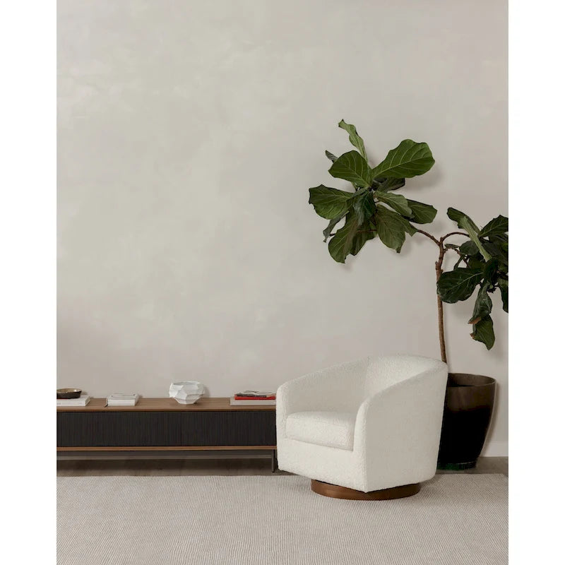 Modern Upholstered Swivel Barrel Chair for Living Room