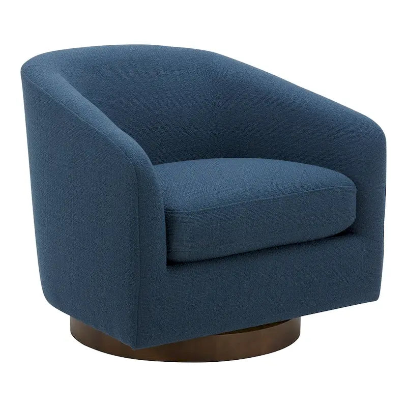 Modern Upholstered Swivel Barrel Chair for Living Room