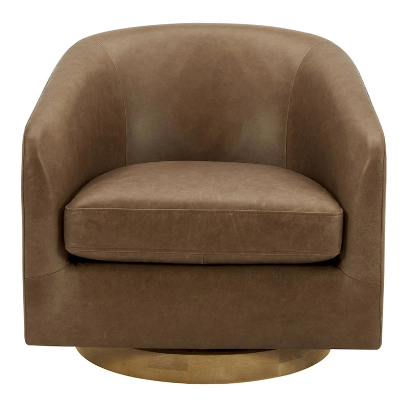 Modern Upholstered Swivel Barrel Chair for Living Room