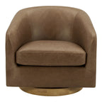 Modern Upholstered Swivel Barrel Chair for Living Room