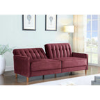 Mid-Century Modern Convertible Sleeper Sofa Bed in Linen