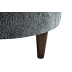 Round Upholstered Ottoman – Olive Fabric Accent Footrest