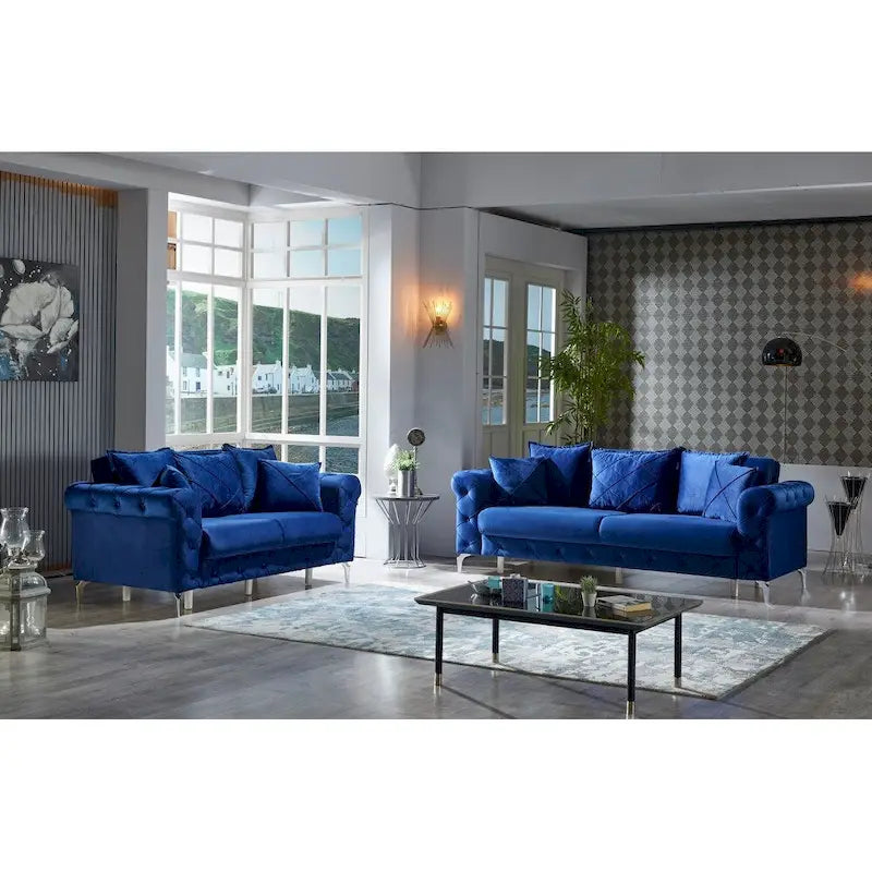 2-Piece Traditional Sofa & Loveseat Living Room Set