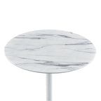 End Table with Height Adjustable Marble Textured Top