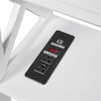 Wooden Entryway Console Table with Power Outlet, Drawer and 2-Layer Shelves