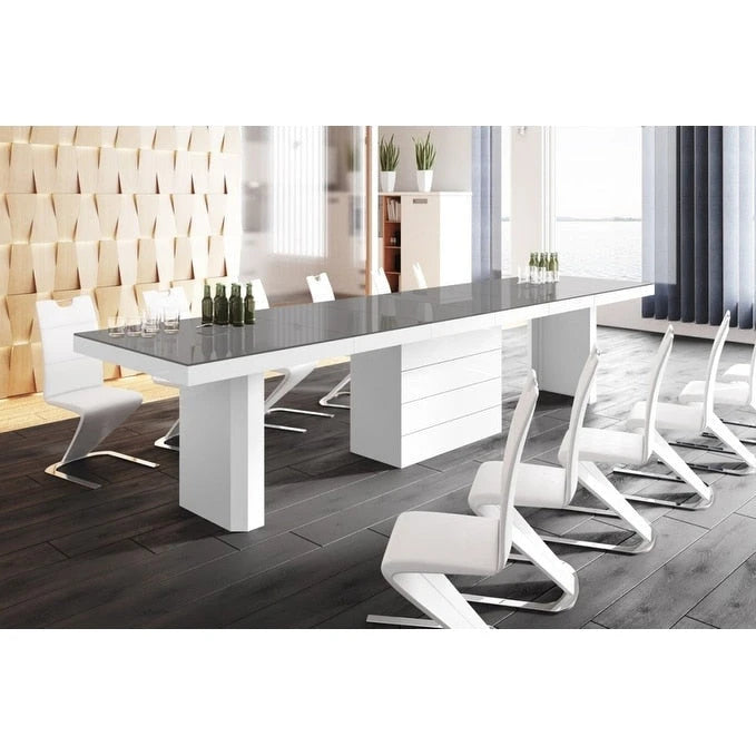 Extendable High-Gloss Modern Dining Table | Seats up to 12