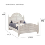 Dove White Farmhouse Panel Bed with Arched Headboard & Turned Finials