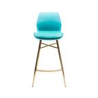 PU Leather Bar Stools with Gold Chrome Legs, Set of 2