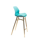 PU Leather Bar Stools with Gold Chrome Legs, Set of 2