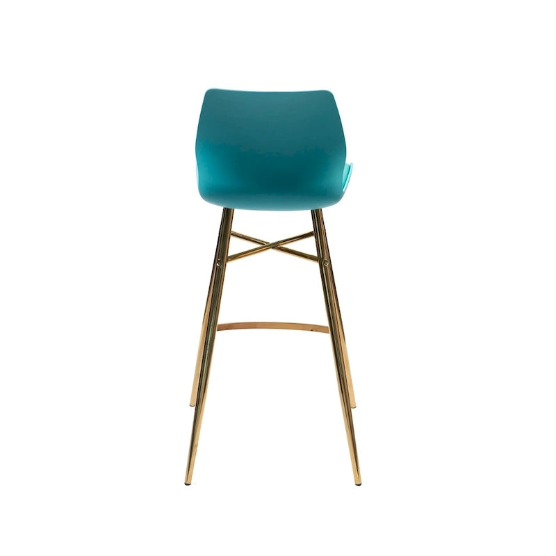 PU Leather Bar Stools with Gold Chrome Legs, Set of 2
