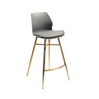 PU Leather Bar Stools with Gold Chrome Legs, Set of 2