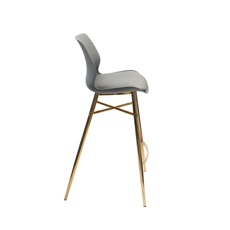 PU Leather Bar Stools with Gold Chrome Legs, Set of 2