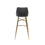 PU Leather Bar Stools with Gold Chrome Legs, Set of 2