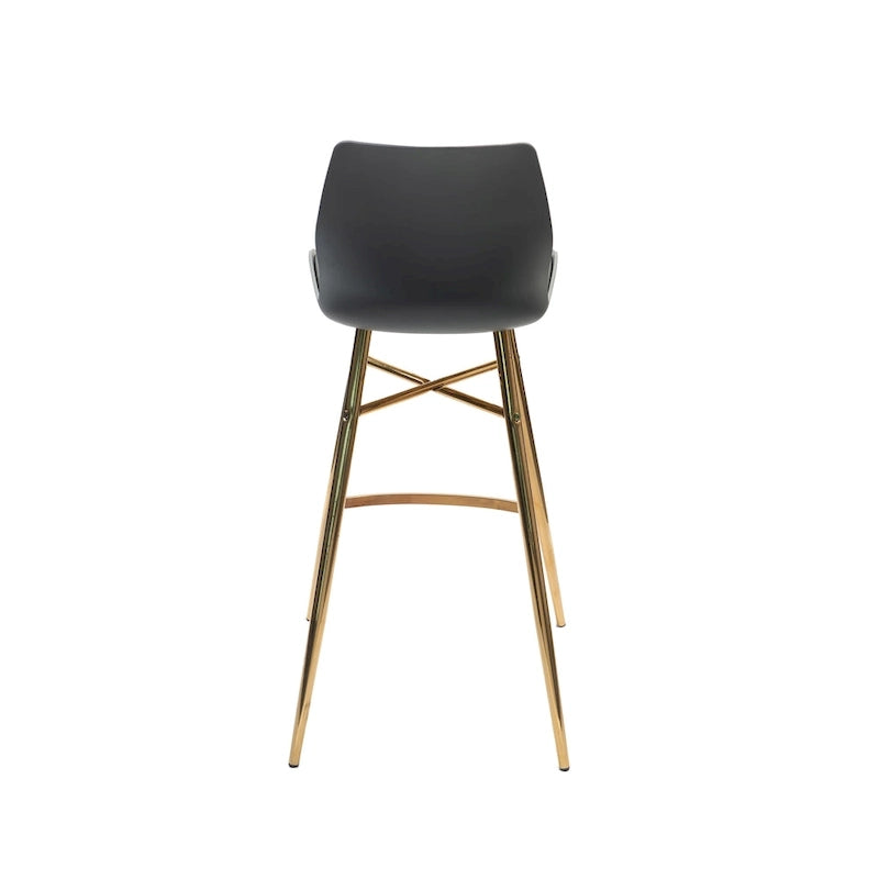 PU Leather Bar Stools with Gold Chrome Legs, Set of 2