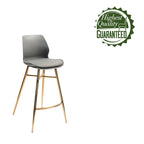 PU Leather Bar Stools with Gold Chrome Legs, Set of 2