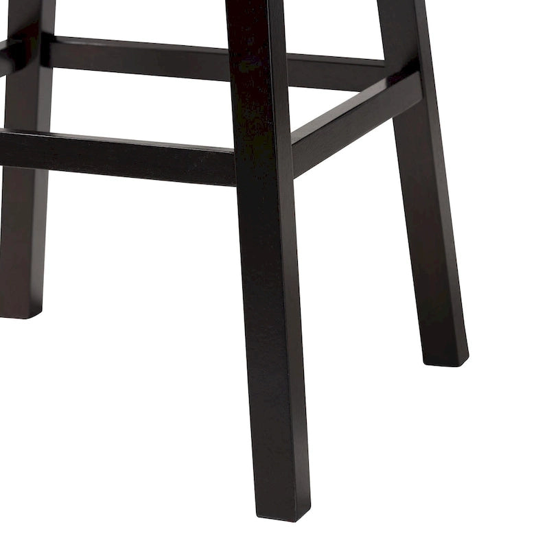 Brown Faux Leather Tufted Swivel Barstool with Nailhead Trim, Set of 2