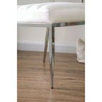 Modern White Channel Tufted Dining Chairs in Faux Leather, Set of 2