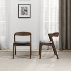 Mid-Century Modern Dining Chair with Solid Wood Frame, Set of 2