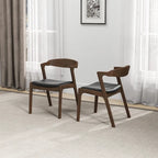 Mid-Century Modern Dining Chair with Solid Wood Frame, Set of 2