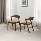 Mid-Century Modern Dining Chair with Solid Wood Frame, Set of 2